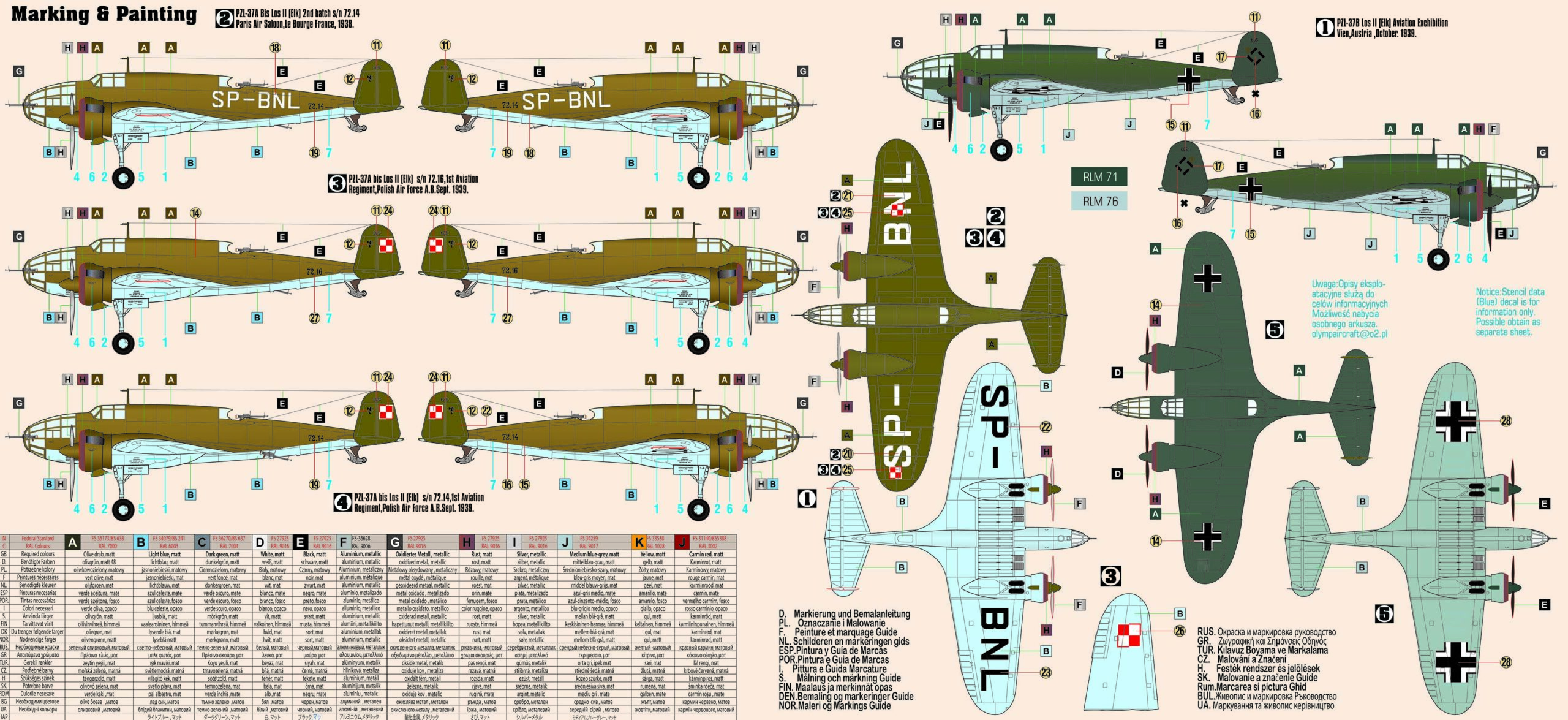 D-07 Mal.PZL-37A Bis'Łoś'I